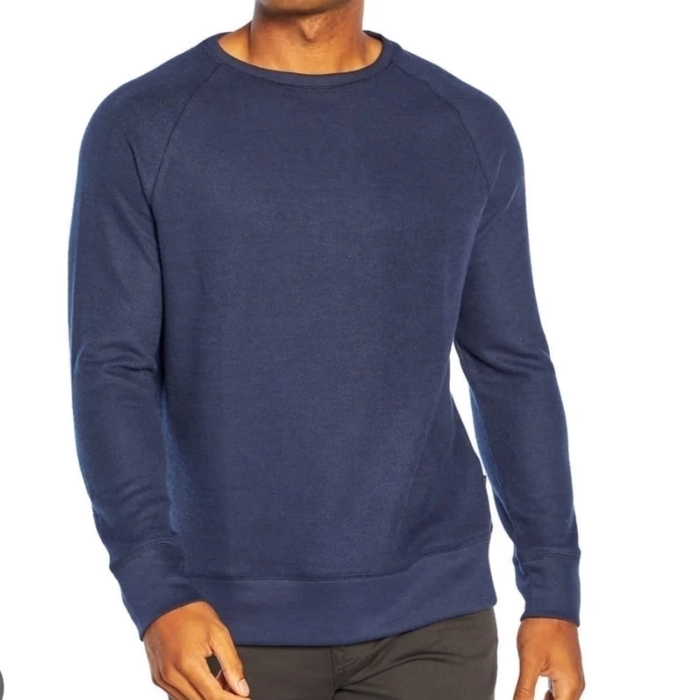 Banana Republic Waffle Knit Crew Neck Sweater Blue XL
